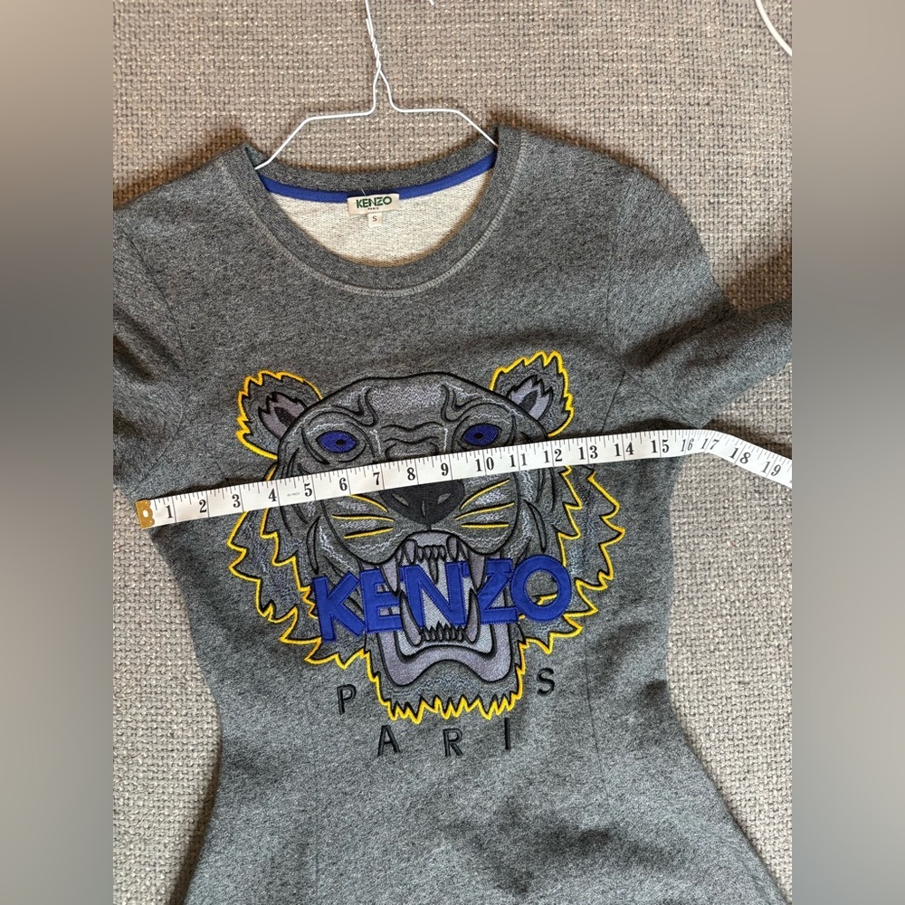 Kenzo Tiger Sweatshirt Dress Gray Cotton Size Small - Picture 8 of 12
